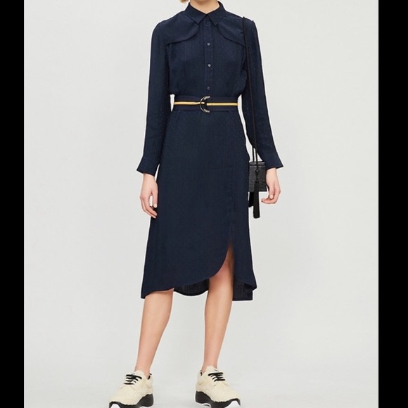 NWT Sandro contrast belt woven dress - Picture 1 of 9